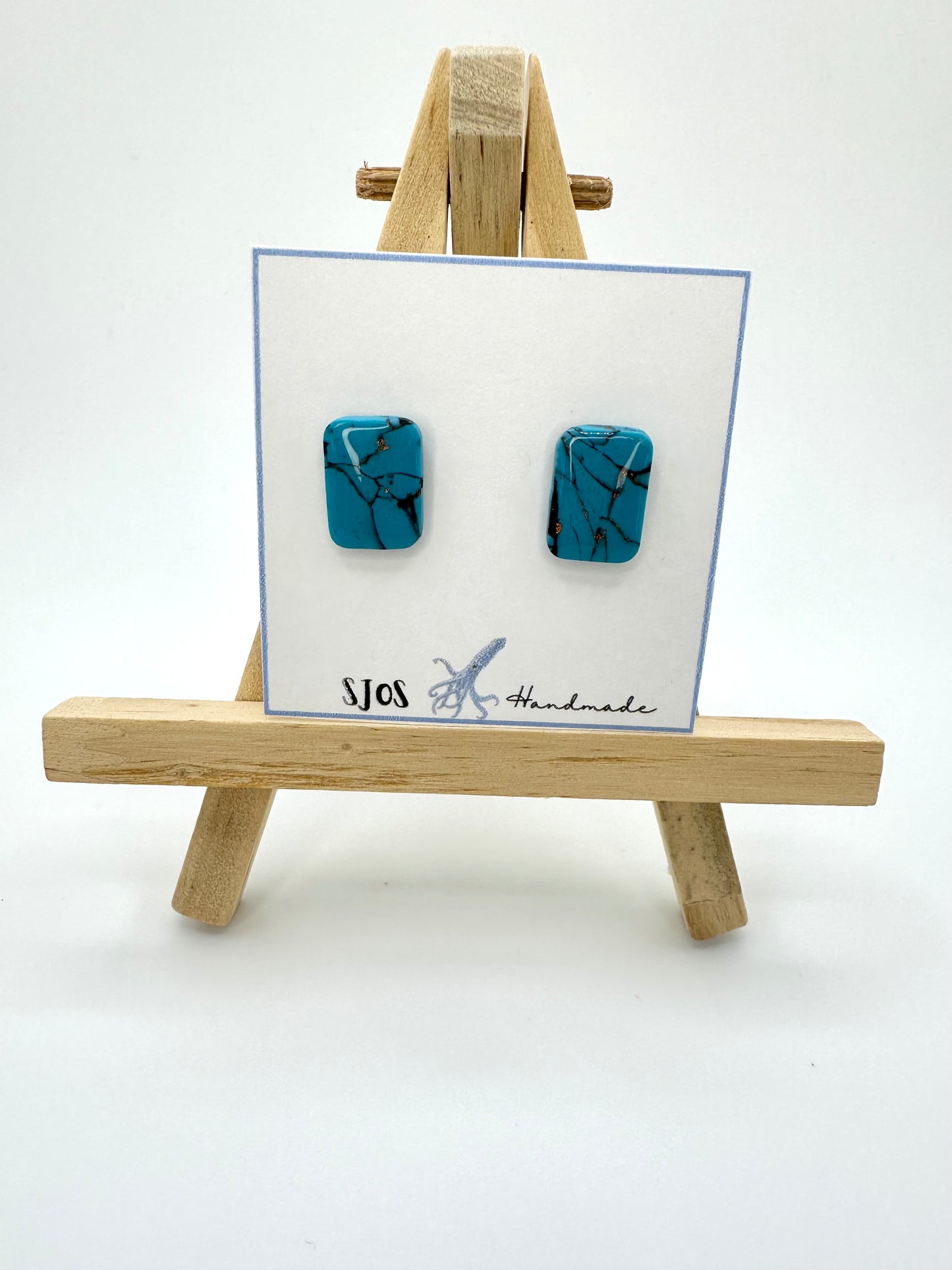 Turquoise Rectangle Stud