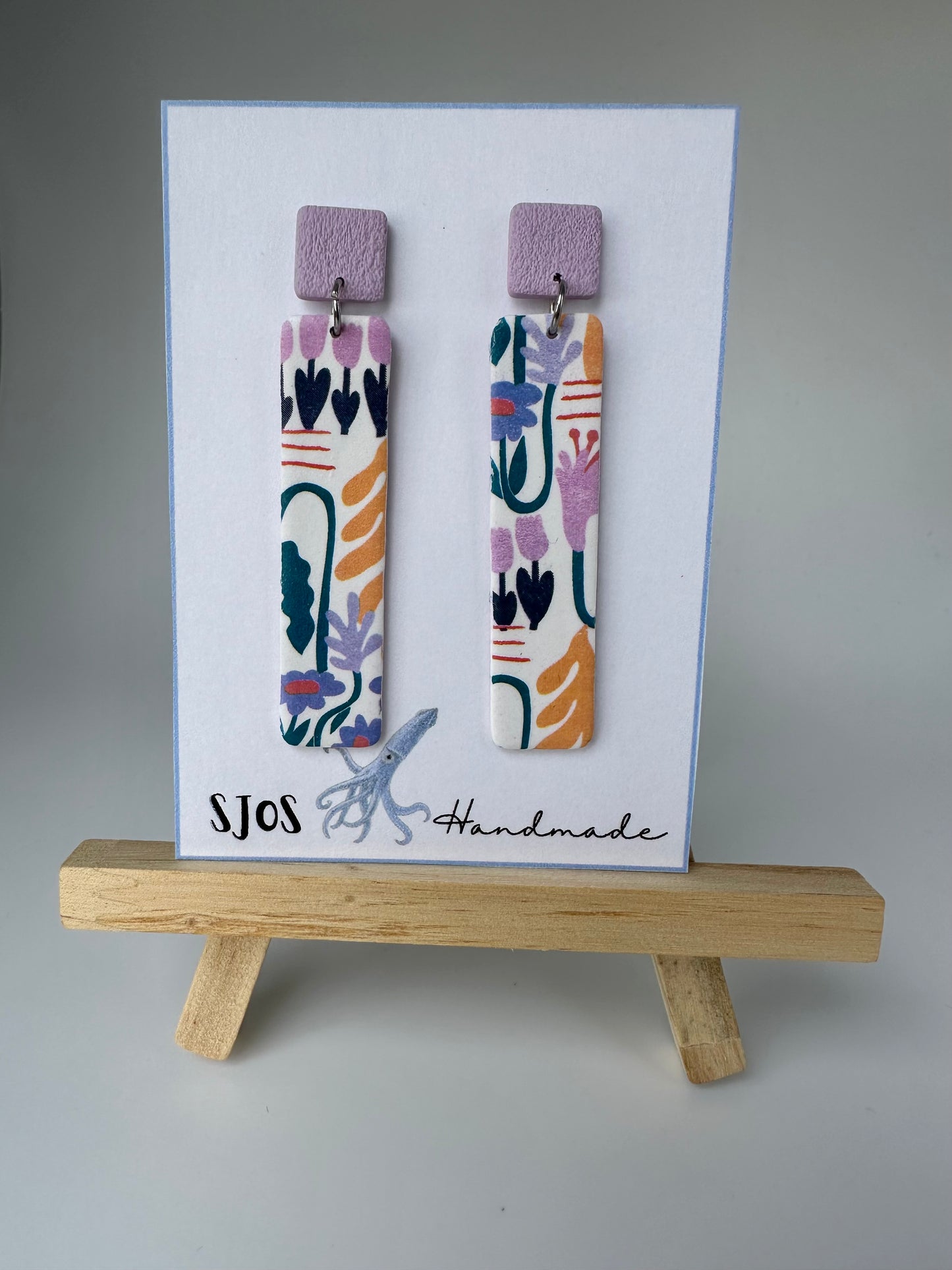 Floral rectangle dangle