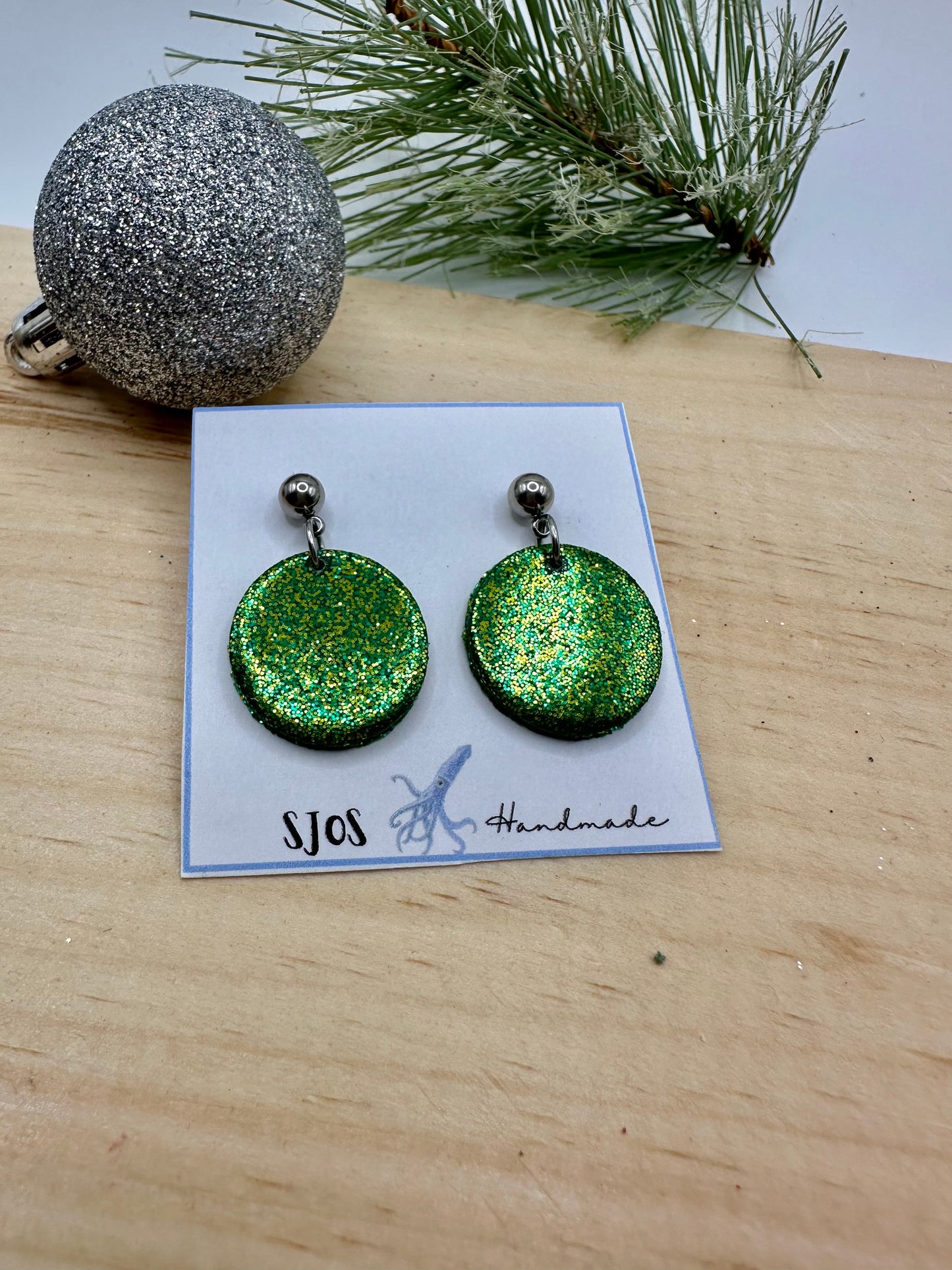 Small Circle Dangle- Glitter