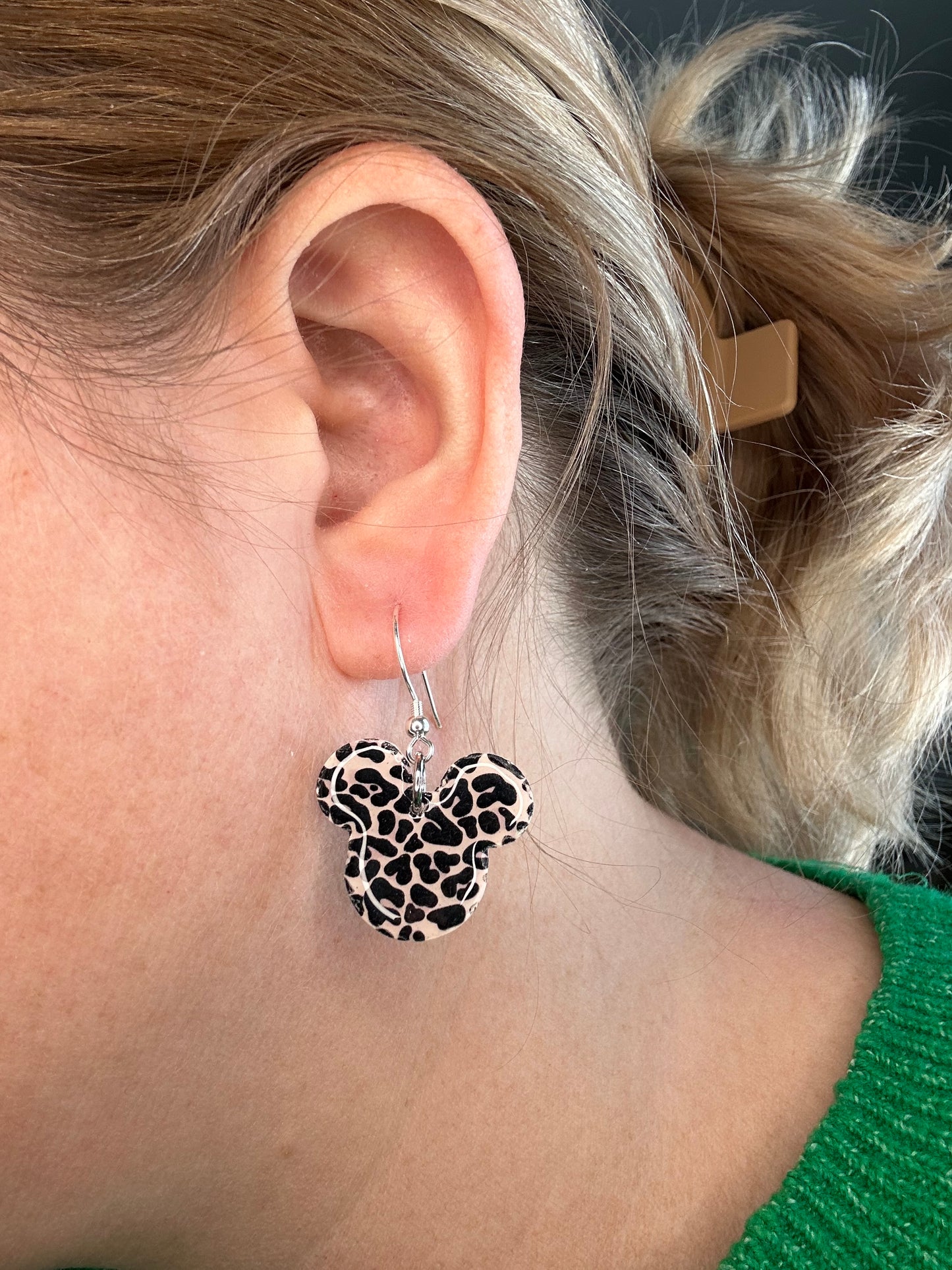 Animal print Mouse Hook Earring