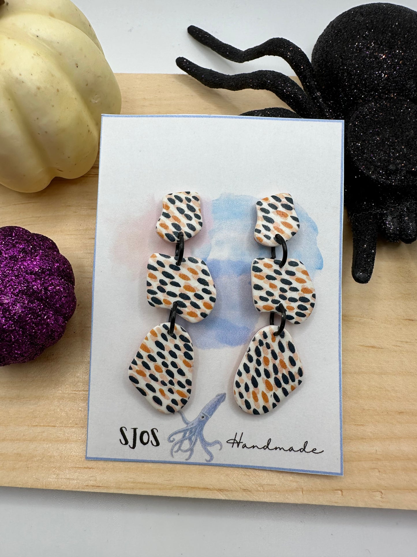 Polka Dot Organic Dangle