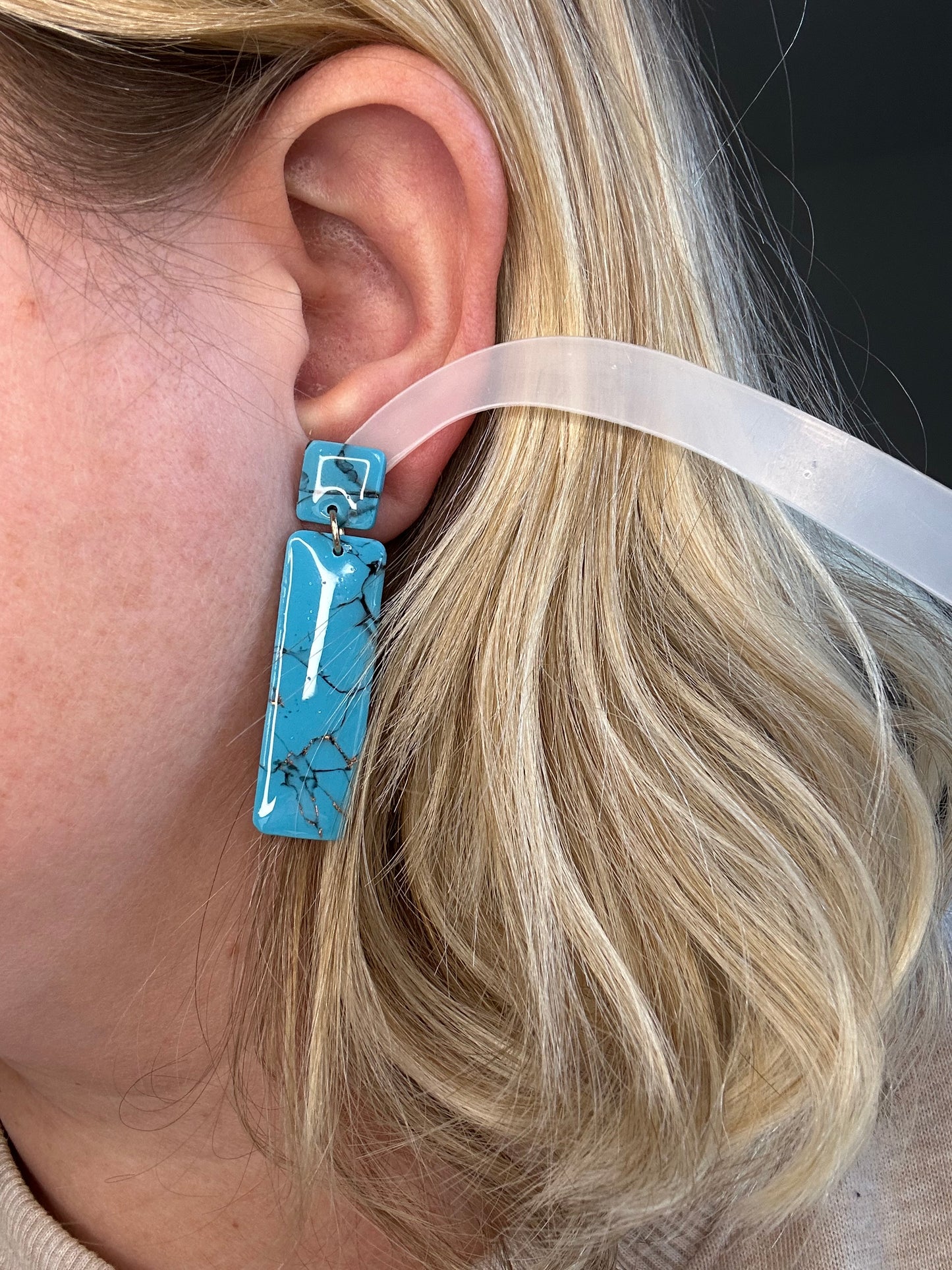 Turquoise Rectangle Dangle