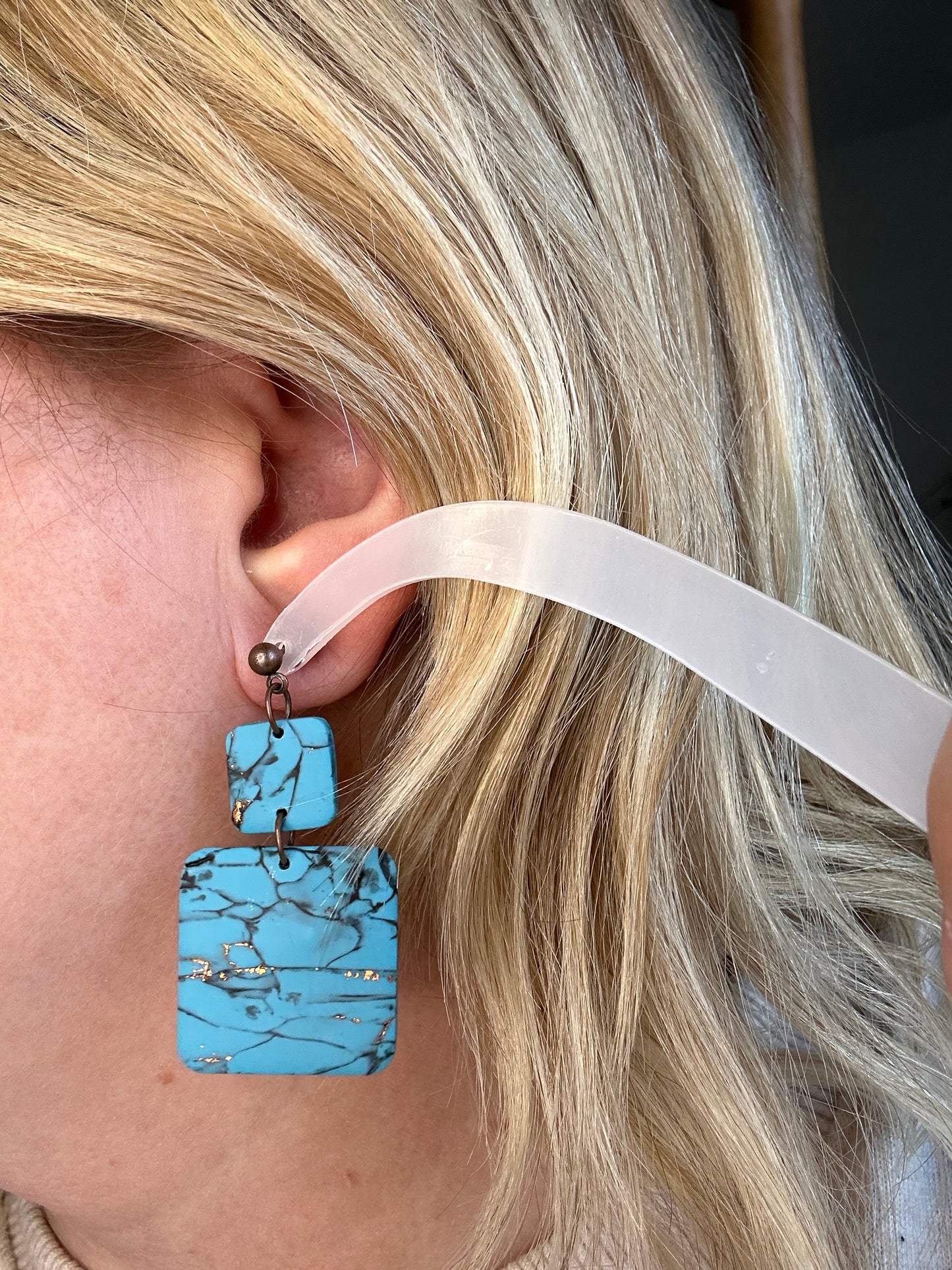 Turquoise 2 Square Dangle