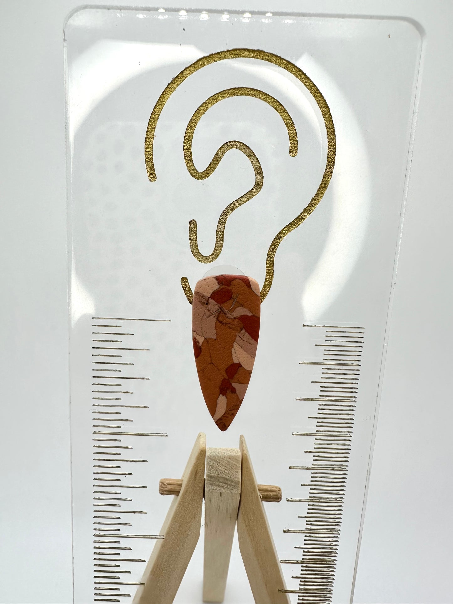 Red Rock Marble Dagger Stud
