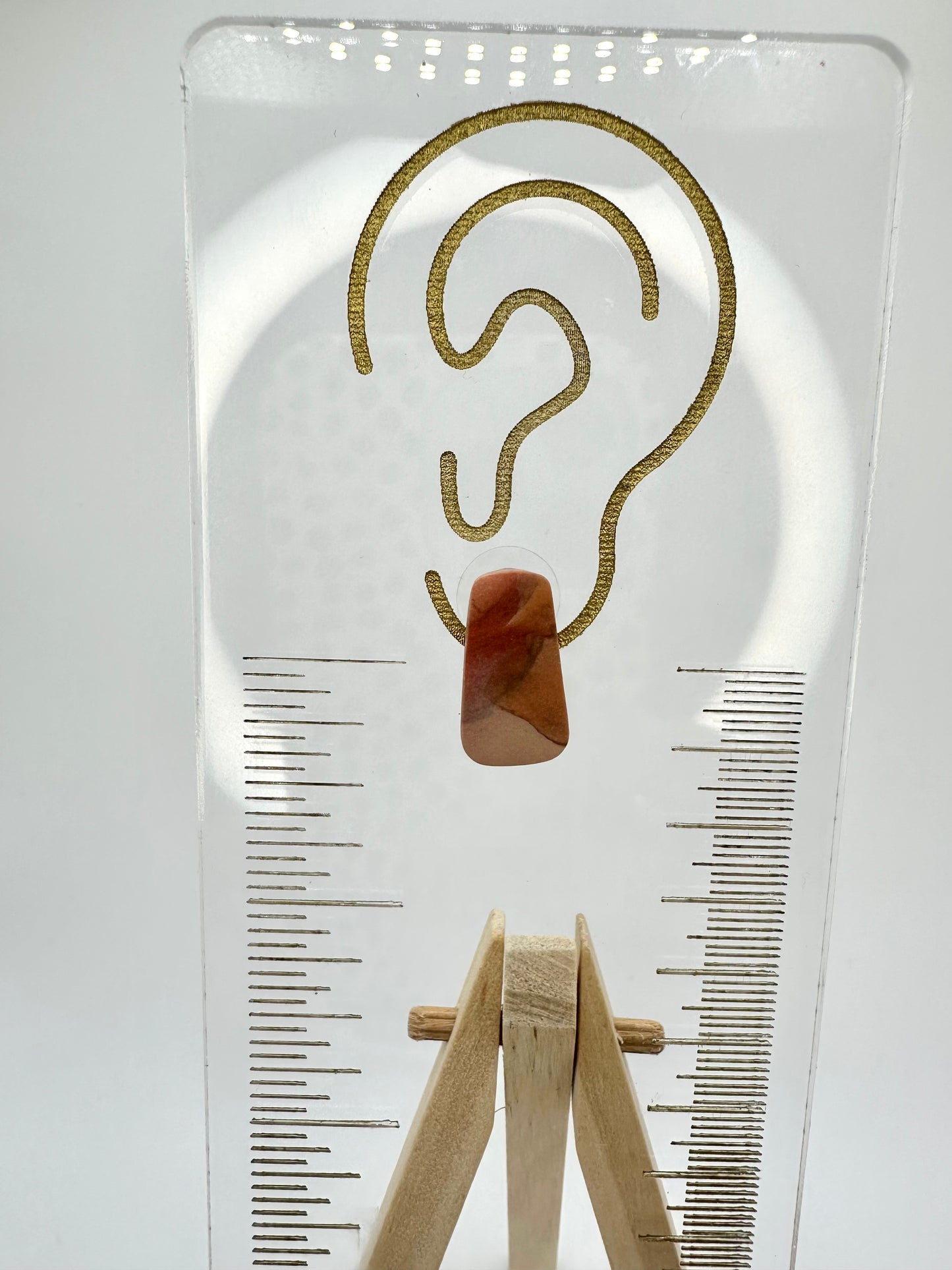 Red Rock Marbled Tapered Rectangle Stud