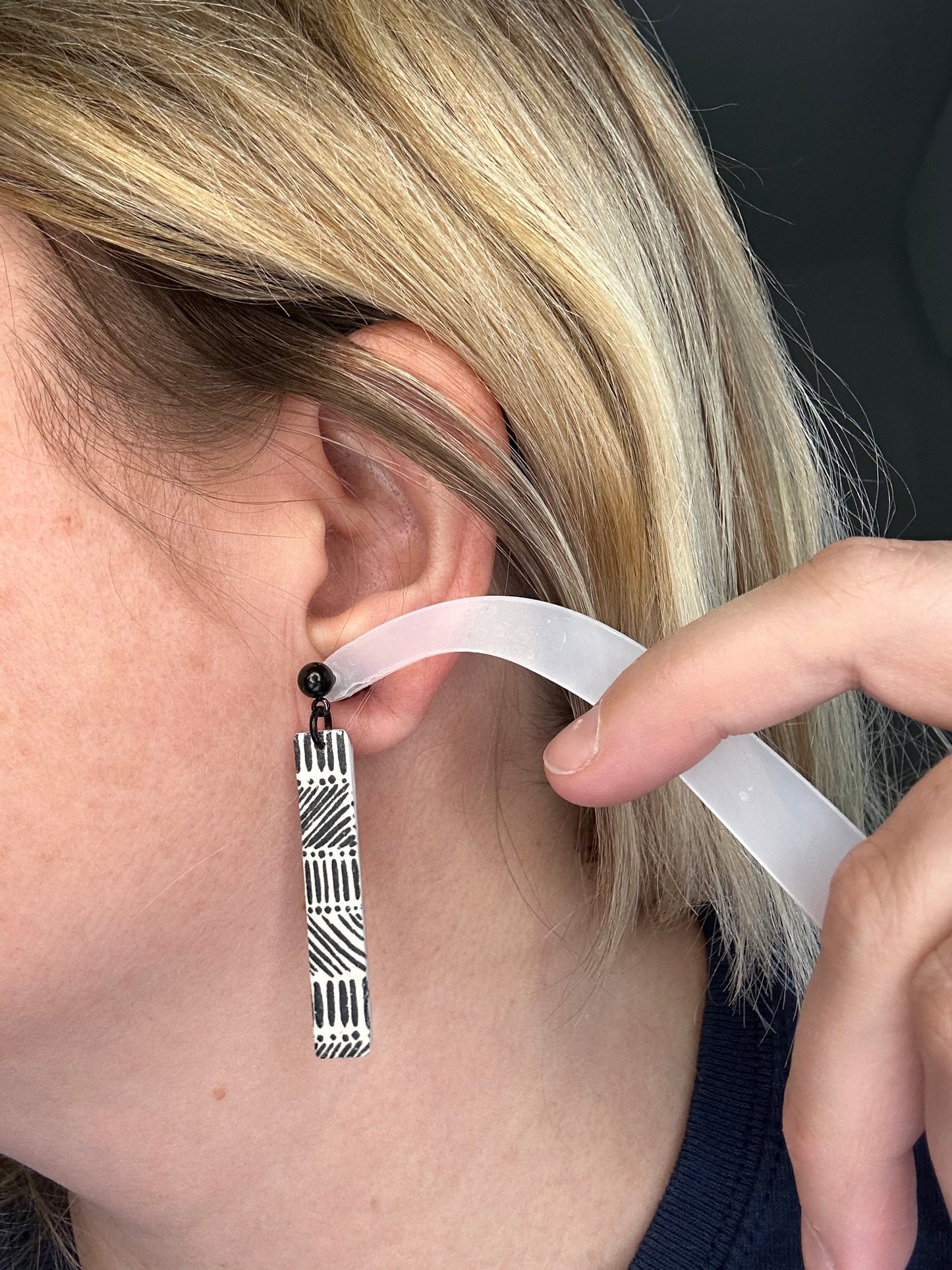 Mudcloth Skinny Rectangle Dangle