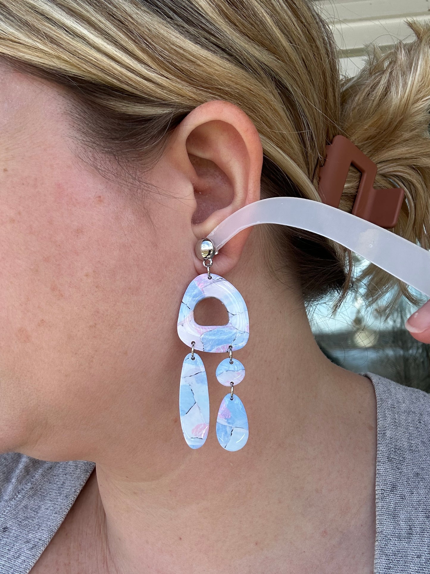 Hand painted watercolor multi-piece dangle
