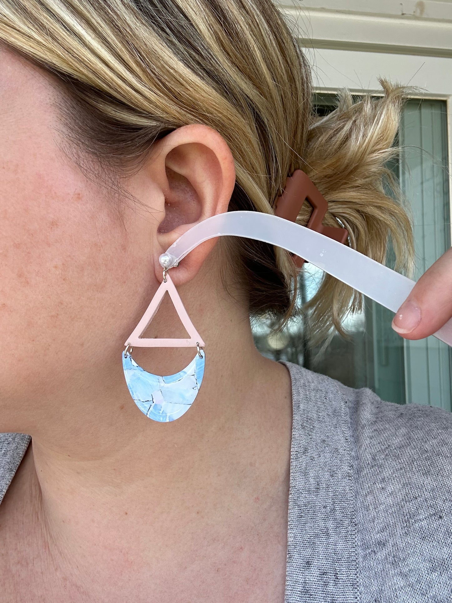 Hand painted watercolor triangle dangle