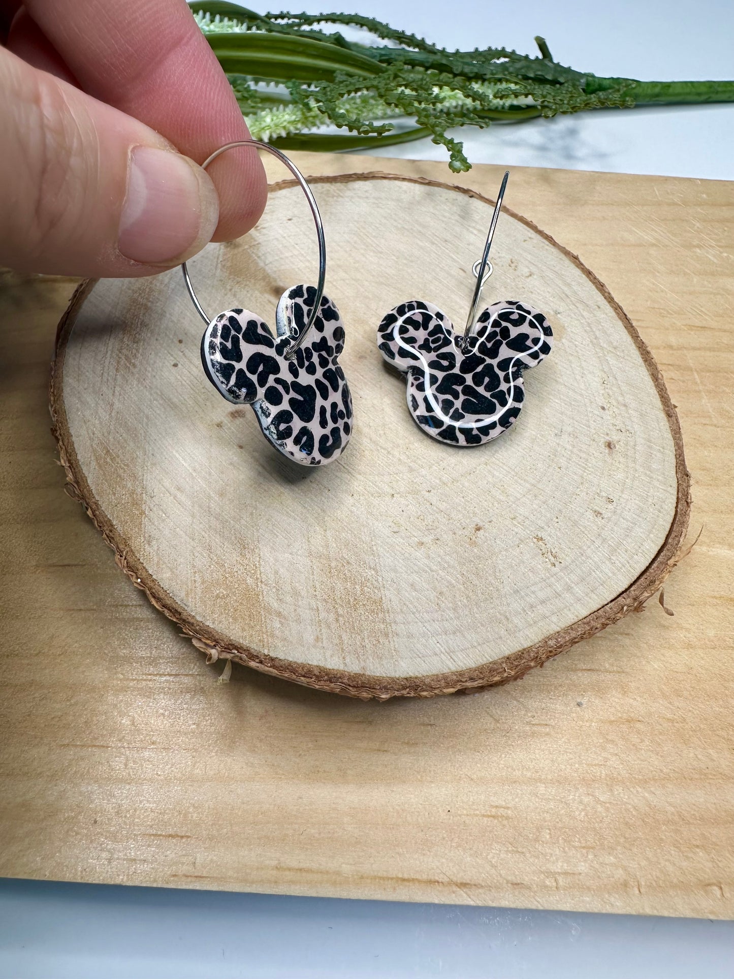 Animal print Mouse Hoop Earring