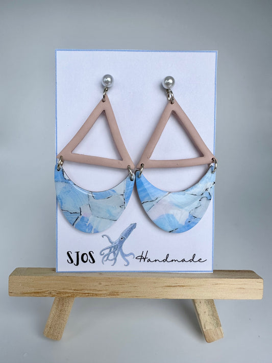 Hand painted watercolor triangle dangle