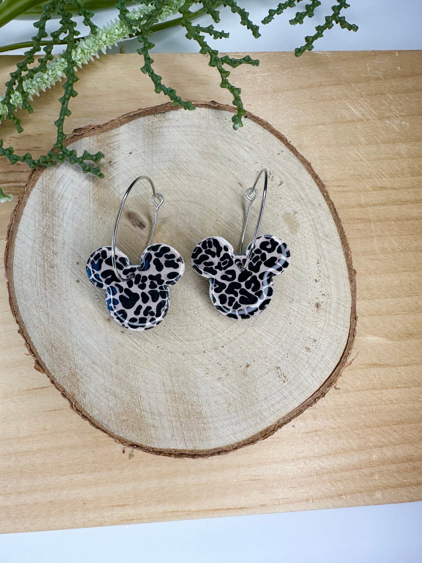 Animal print Mouse Hoop Earring