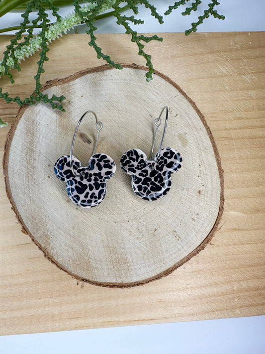 Animal print Mouse Hoop Earring