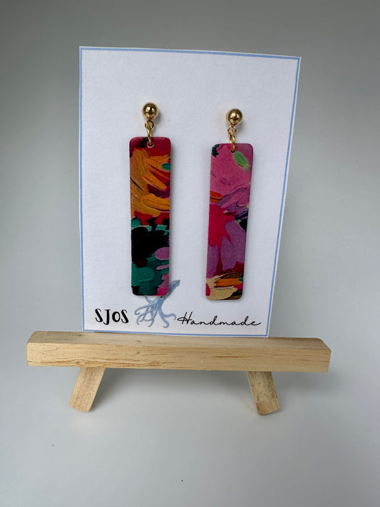 Floral rectangle dangle