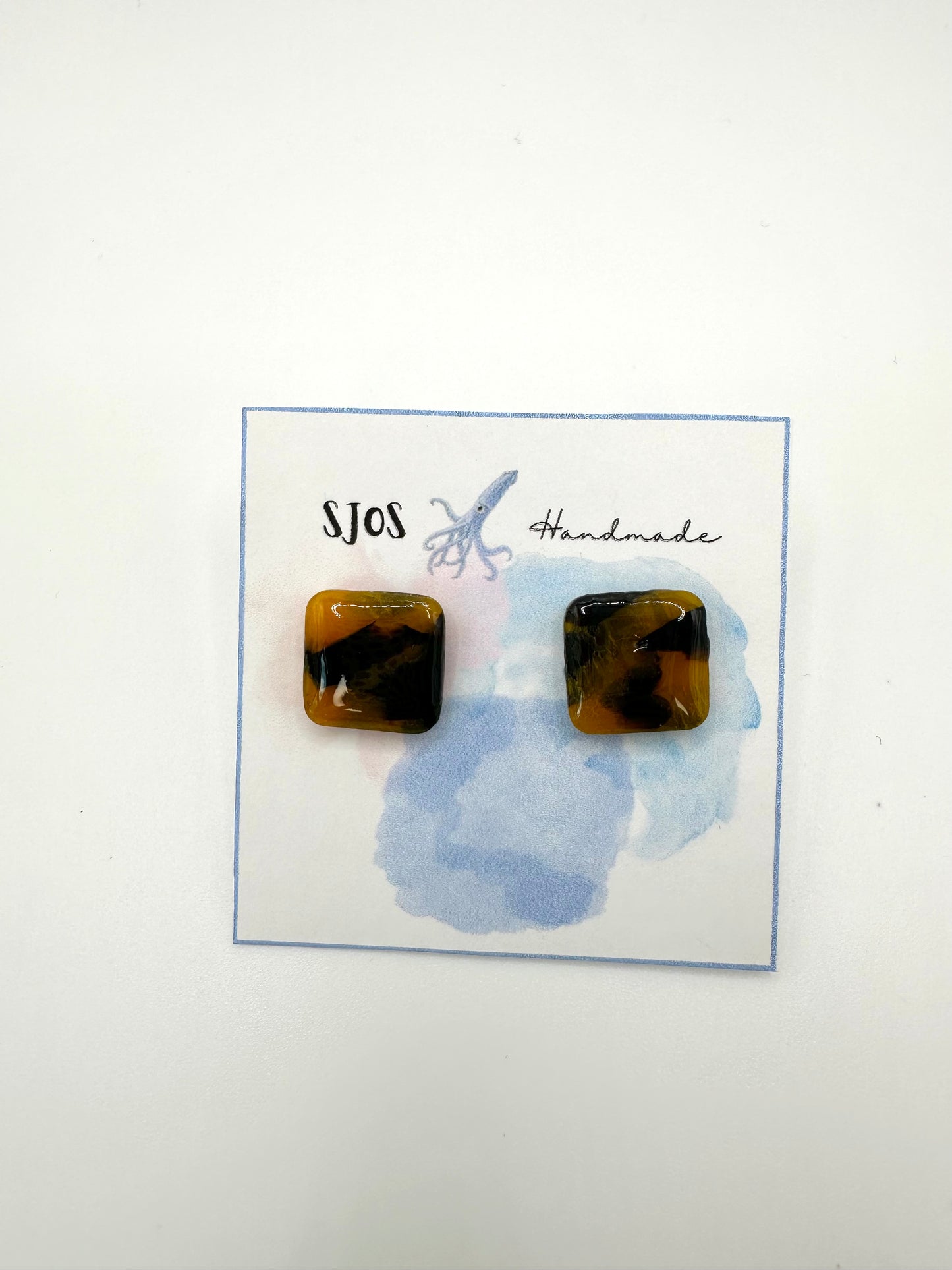 Amber Tortoiseshell Stud