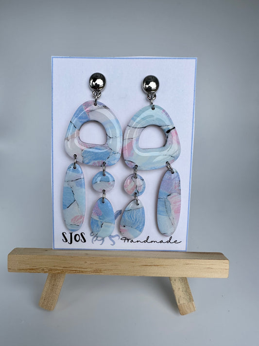 Hand painted watercolor multi-piece dangle