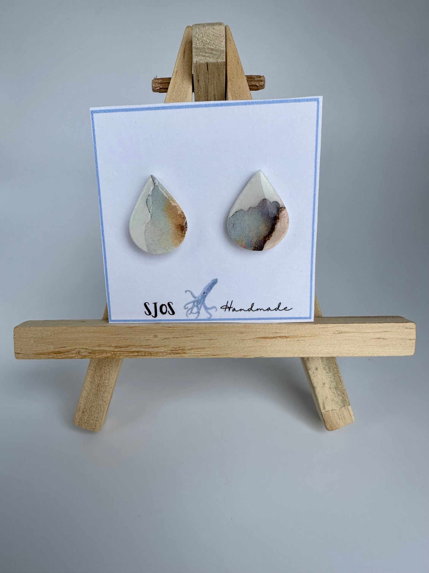 Marble Teardrop Stud