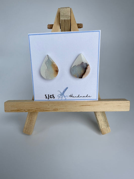 Marble Teardrop Stud