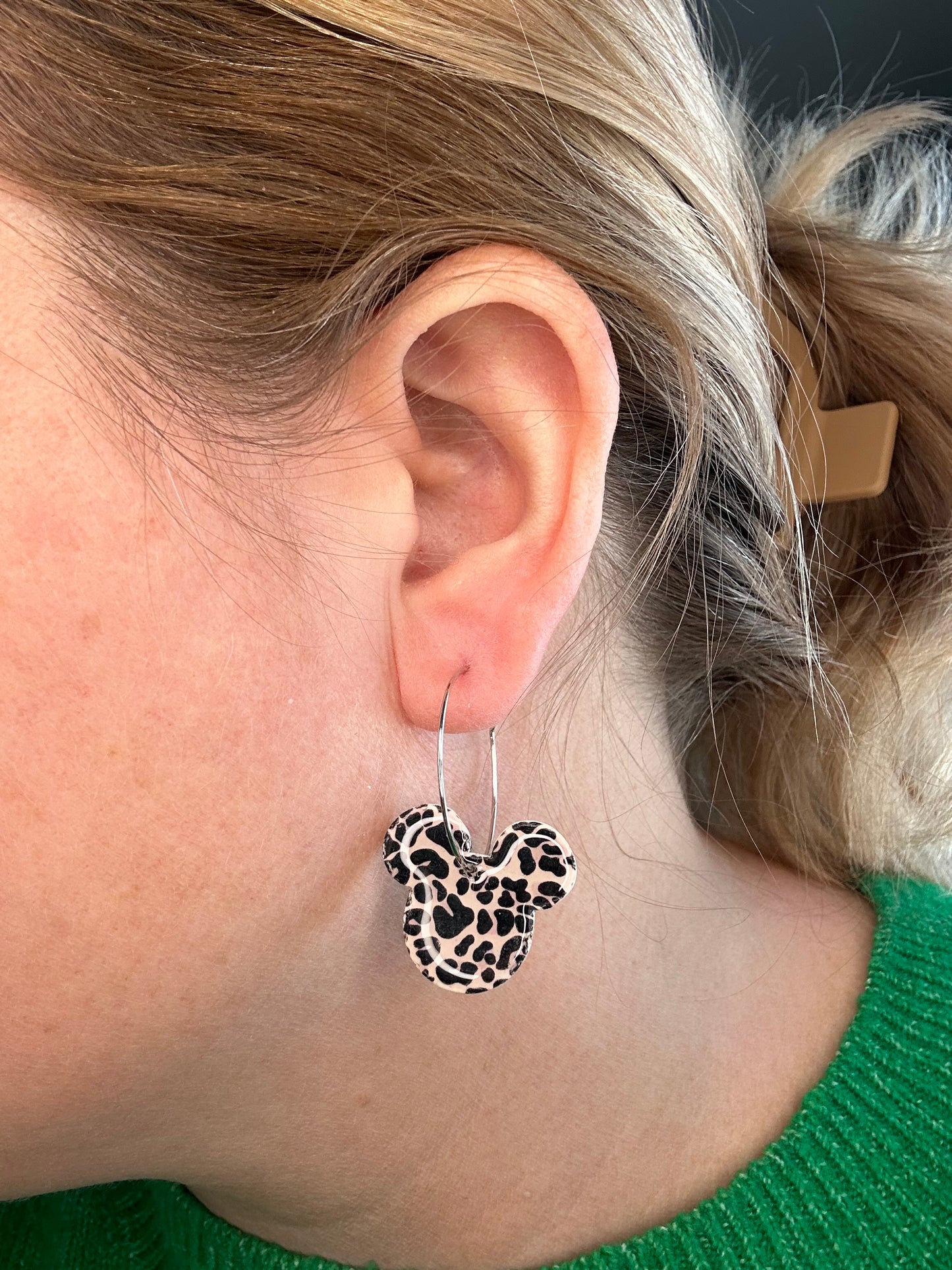 Animal print Mouse Hoop Earring