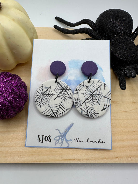 Spiderweb Circle Dangle
