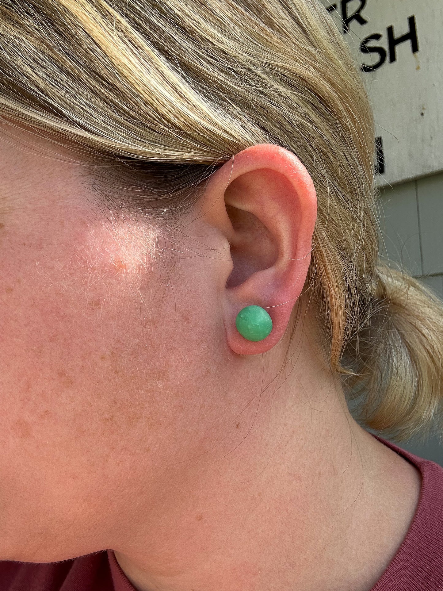Large Seaglass Ball Stud