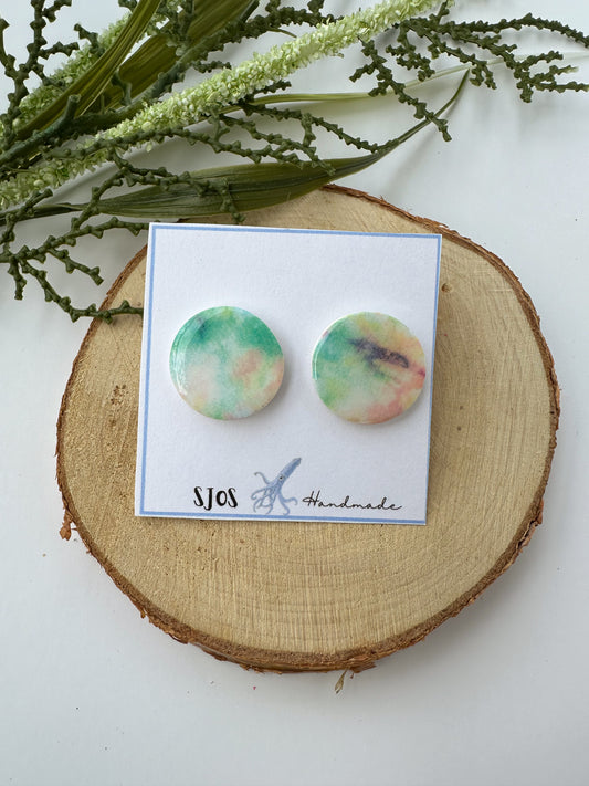 Tie Dye Large Circle Stud