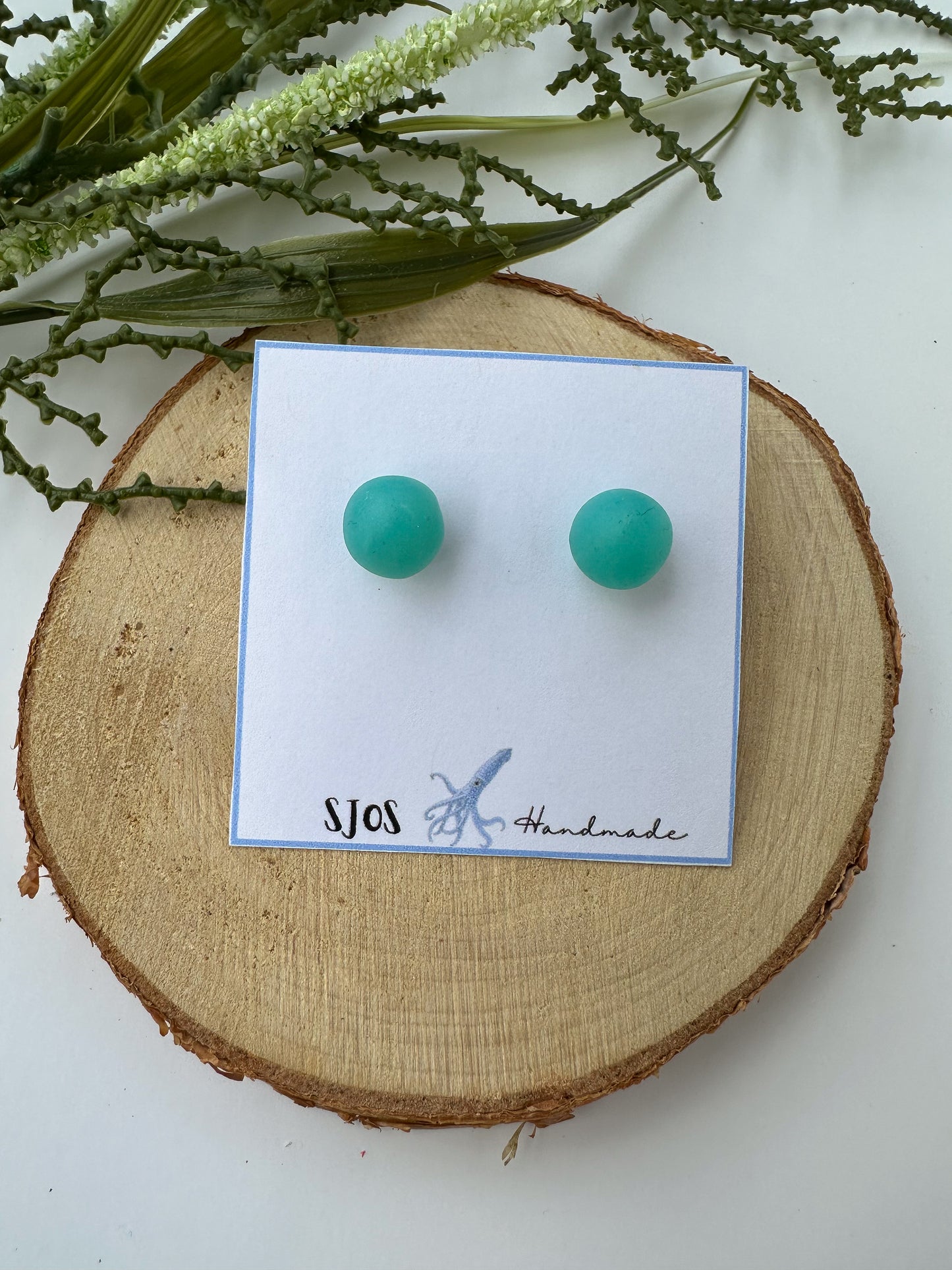 Large Seaglass Ball Stud